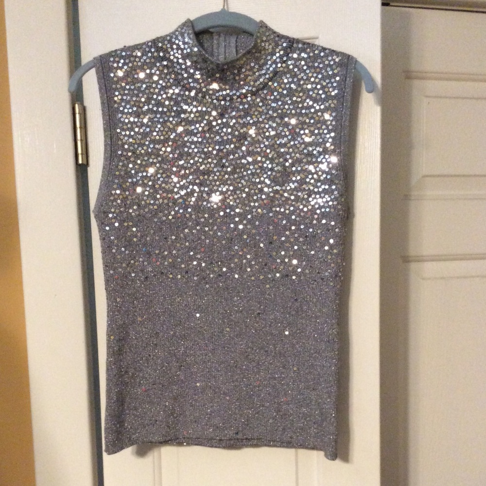 Sleeveless tank with sequins